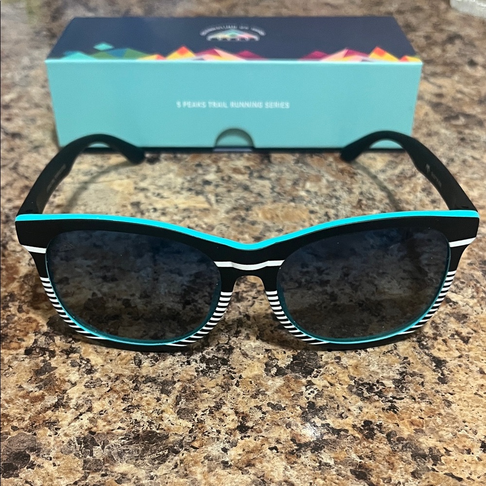 Polarized Marsquest Black and Teal Sunglasses